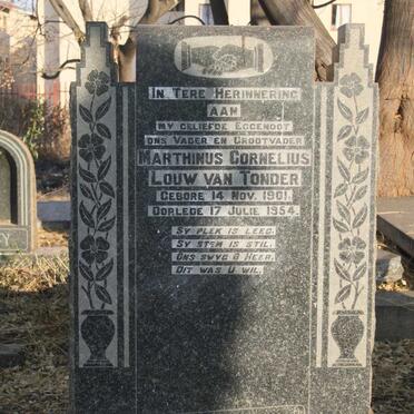TONDER Marthinus Cornelius Louw, van 1901-1954