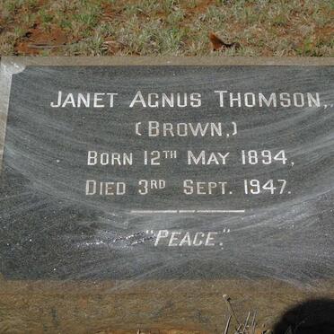 THOMSON Janet Agnus nee BROWN 1894-1947