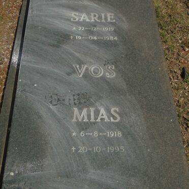 VOS Mias 1918-1995 &amp; Sarie 1919-1984