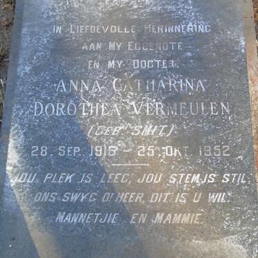 VERMEULEN Anna Catharina Dorothea nee SMIT 1916-1952