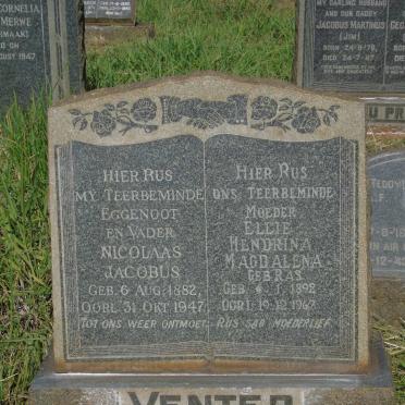 VENTER Nicolaas Jacobus 1882-1947 & Ellie Hendrina Magdalena RAS 1892-1962