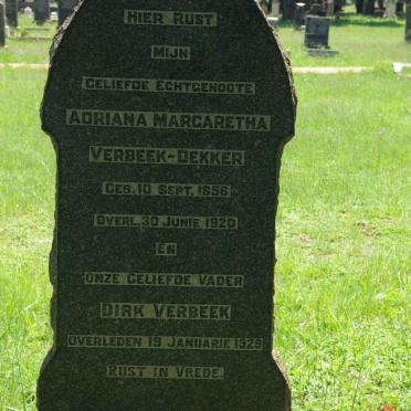 VERBEEK Dirk -1929 &amp; Adriana Margaretha DEKKER 1856-1920