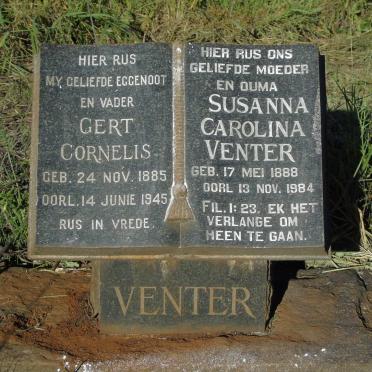 VENTER Gert Cornelis 1885-1945 & Susanna Carolina 1888-1984