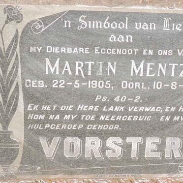 VORSTER Martin Mentz 1905-1956