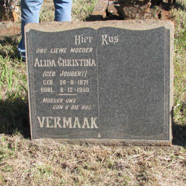 VERMAAK Alida Christina nee JOUBERT 1871-1960