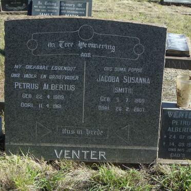 VENTER Petrus Albertus 1909-1961 &amp; Jacoba Susanna SMITH 1909-2007 :: VENTER Petrus Albertus 1936-1996