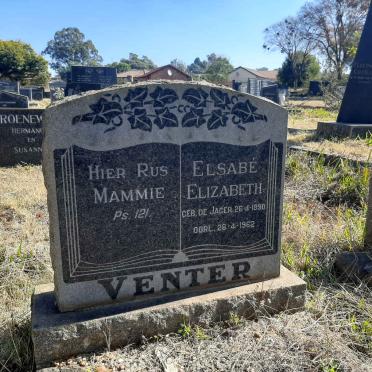 VENTER Elsabe Elizabeth nee DE JAGER 1890-1962