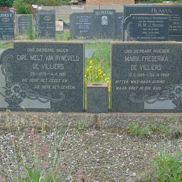VILLIERS Carl Melt Van Ryneveld, de 1878-1961 &amp; Maria Frederika 1885-1962