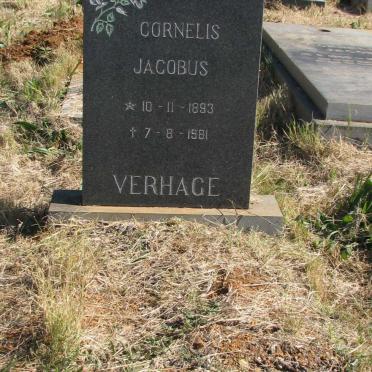 VERHAGE Cornelis Jacobus 1893-1981