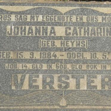VERSTER Johanna Catharina nee HEYNS 1884-1955 