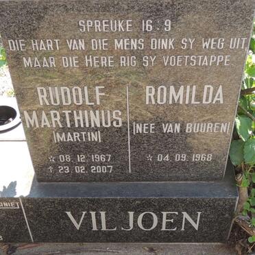 VILJOEN Rudolf Marthinus 1967-2007 & Romilda VAN BUUREN 1968-