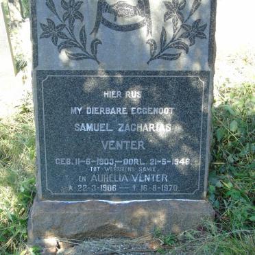 VENTER Samuel Zacharias 1903-1946 & Aurelia 1906-1970