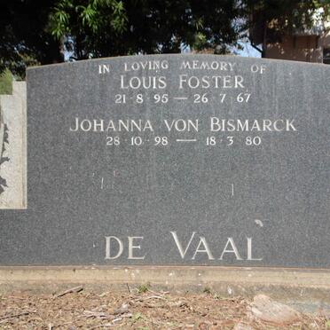 VAAL Louis Foster, de 1895-1967 &amp; Johanna VON BISMARCK 1898-1980