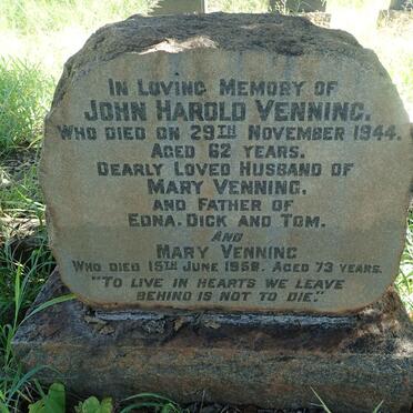 VENNING John Harold -1944 &amp; Mary -1958