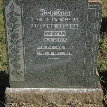 VENTER Adriana Susara nee HEFER 1869-1946 