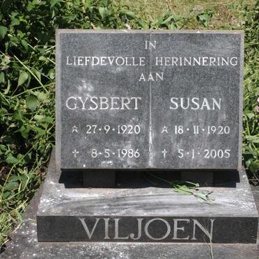 VILJOEN Gysbert 1920-1986 &amp; Susan 1920-2005