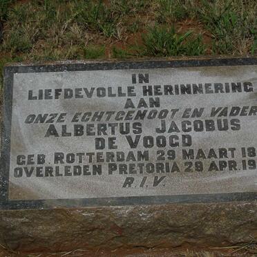 VOOGD Albertus Jacobus, de 1871-1942