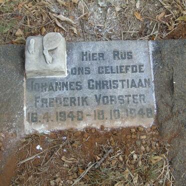 VORSTER Johannes Christiaan Frederik 1948-1948