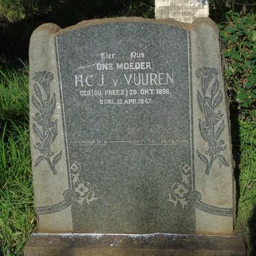 VUUREN H.C.J., van nee DU PREEZ 1858-1947