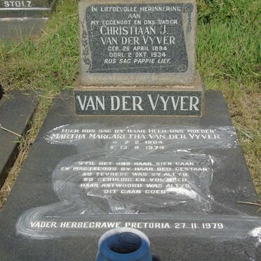 VYVER Christiaan J., van der 1894-1931 & Martha Margaretha 1904-1979