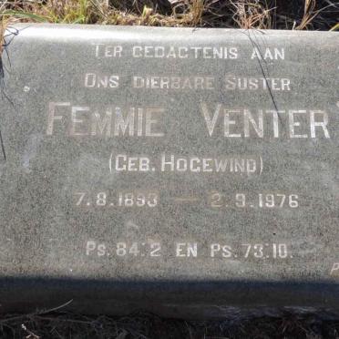 VENTER Femmie nee HOGEWIND 1893-1976