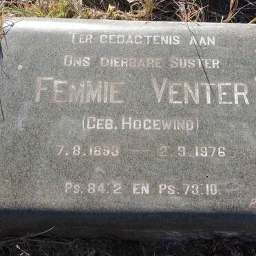 VENTER Femmie nee HOGEWIND 1893-1976