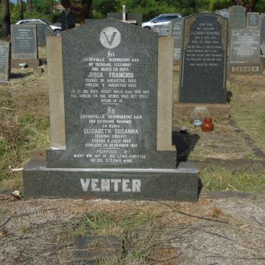 VENTER Josua Francois 1883-1952 &amp; Elizabeth Susanna GREEFF 1885-1954