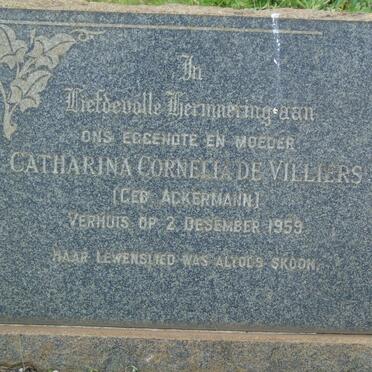 VILLIERS Catharina Cornelia, de nee ACKERMANN -1959