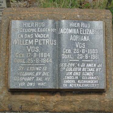 VOS Willem Petrus 1884-1944 & Jacomina Elizabeth Adriana 1889-1981