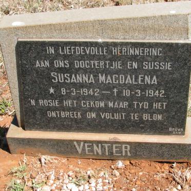 VENTER Susanna Magdalena 1942-1942