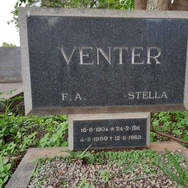 VENTER F.A. 1904-1959 &amp; Stella 1911-1963