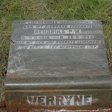 VERRYNE Hendrika P.W.C. nee VAN VUUREN 1918-1946
