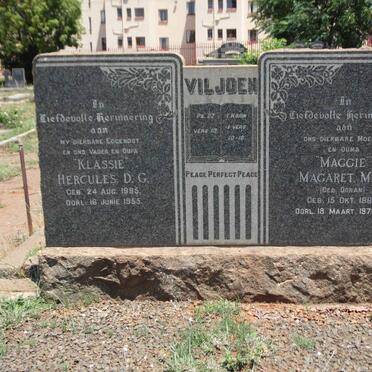 VILJOEN Hercules D.G. 1885-1955 Magaret M.A. DORAN 1887-1970