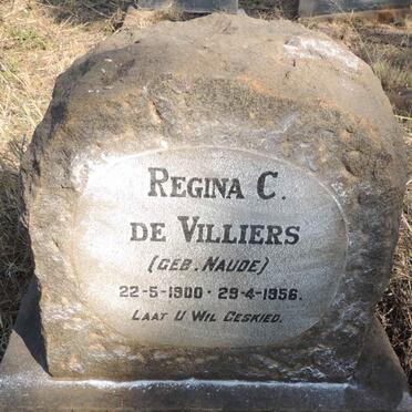 VILLIERS Regina C., de nee NAUDE 1900-1956