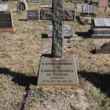 VILLIERS Catherine Elizabeth, de nee VOS 1877-1961 :: DE VILLIERS Gustave Maeder 1902-1968