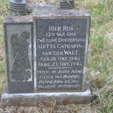 WALT Aletta Catharina, van der 1944-1944