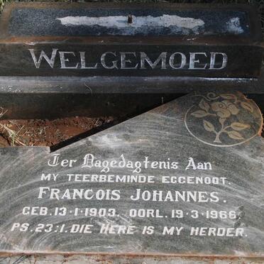 WELGEMOED Francois Johannes 1903-1966