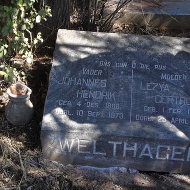 WELTHAGEN Johannes Hendrik 1888-1973 & Lezya Gertruida 1892-1968