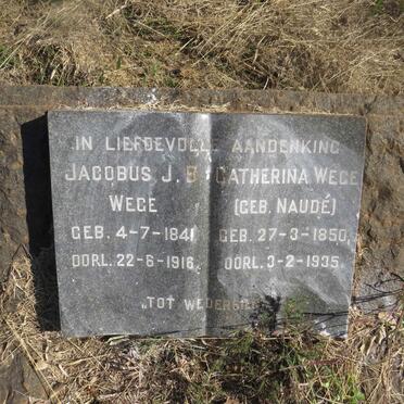 WEGE Jacobus J.B. 1841-1916 & Catherina NAUDE 1850-1935