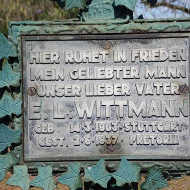 WITTMANN E.L. 1903-1937 &amp; Rose 1905-1993