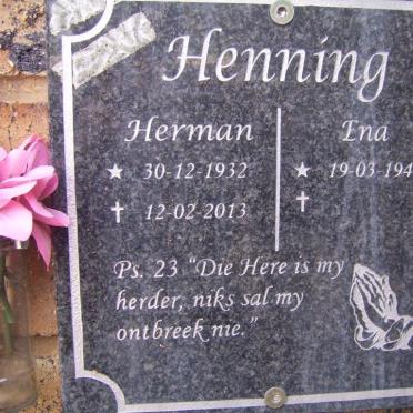 HENNING Herman 1932-2013 &amp; Ena 1941-