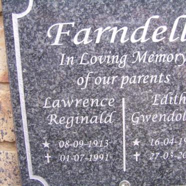 FARNDELL Lawrence Reginald 1913-1991 &amp; Edith Gwendoline 1918-2010