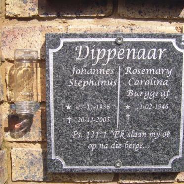 DIPPENAAR Johannes Stephanus 1936-2005 &amp; Rosemary Carolina BURGGRAF 1946-