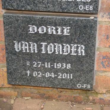 TONDER Dorie, van 1938-2011