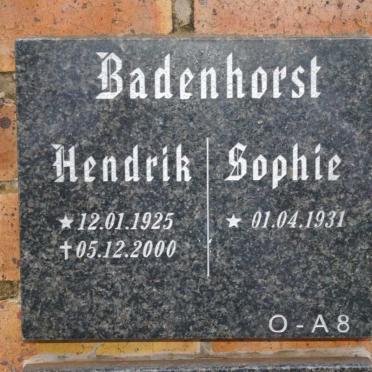 BADENHORST Hendrik 1925-2000 &amp; Sophie 1931-