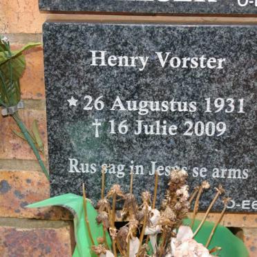 VORSTER Henry 1931-2009