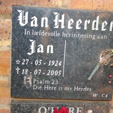 HEERDEN Jan, van 1924-2005