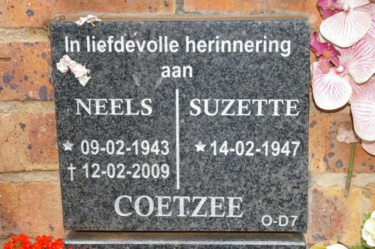 COETZEE Neels 1943-2009 &amp; Suzette 1947-