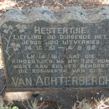 ACHTERBERGH Hestertjie, van 1951-1952