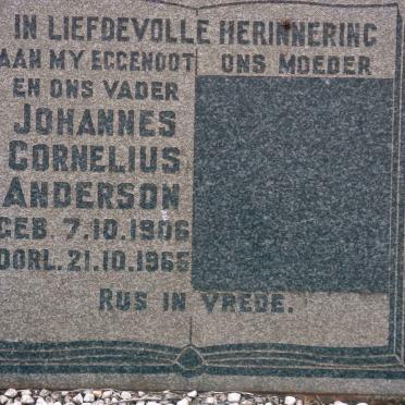 ANDERSON Johannes Cornelius 1906-1965